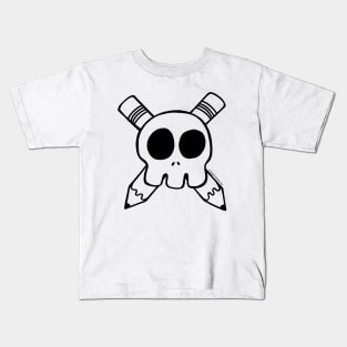 Skull and Crossbones - cute skull coloring gift for artists and art teachers T-Shirt Kids T-Shirt